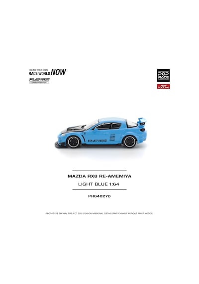 Pop Race Mazda Rx8 Re-amemiya Light Blue 1:64 Diecast Model Araba Pr640270 Mavi
