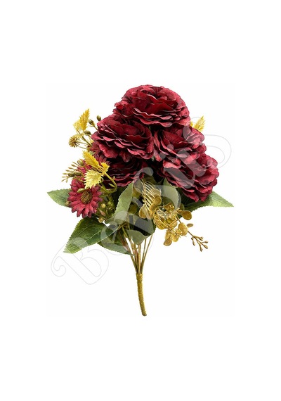 Yapay Gül Buketi Orta Boy 40 Cm Bordo