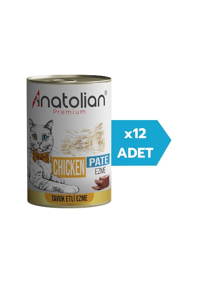Anatolian Premium Adult Chicken Pate Tavuklu Ezme Yetişkin Kedi Konservesi 12 x 400 G