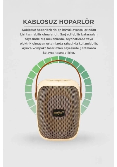 Delux Serisi Torima Bluetooth Hoparlör Gts-1679 Bej Ses Oynatıcı Radyo Alıcısı Medya Aracı