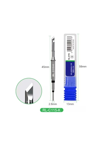 Relife Rl-c115-k Balta Tip Entegre Havya Ucu T115 Profesyonel Nano Lehimleme Kartuş Ucu