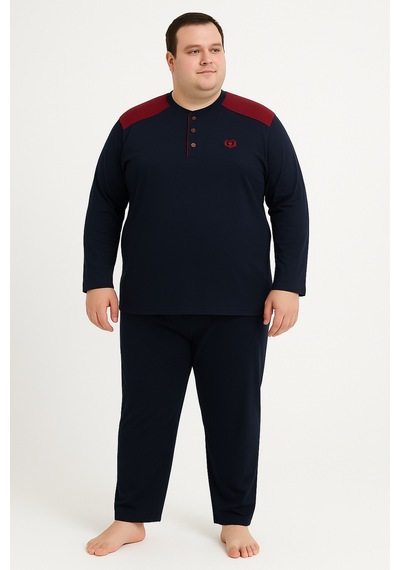 Mutlu City Erkek Yüksek Kalite İnterlok Penye Büyük Beden Pijama Takımı 18540 Lacivert - Bordo Mutlu City Erkek Yüksek Kalite İnterlok Penye Büyük Beden Pijama Takımı 18540 Lacivert - Bordo
