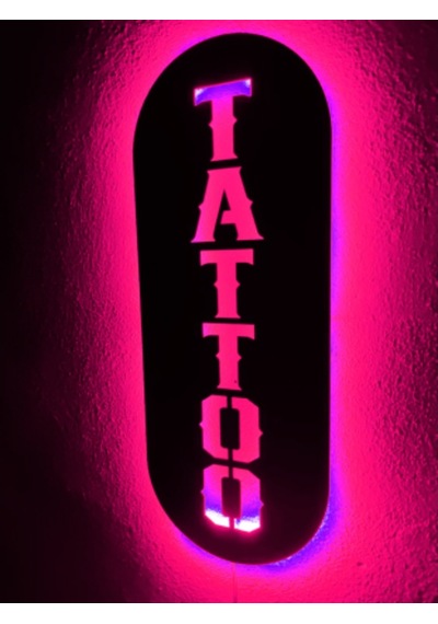 Tattoo Dövme Led Işıklı Ahşap Tablo Tabela (540026870)