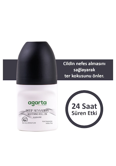 Agarta Deep Sensation Ter Kokusu Önleyici 24 Saat Etkili Beyazlatıcı Erkek Roll-On Deodorant 50 ML﻿﻿