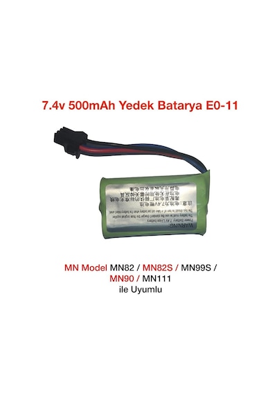 Mn Model Mn82/mn82s/mn99s/mn90/mn111 Rc Uzaktan Kumandalı Araba İçin 7.4v 500mah Yedek Batarya Pil E0-11