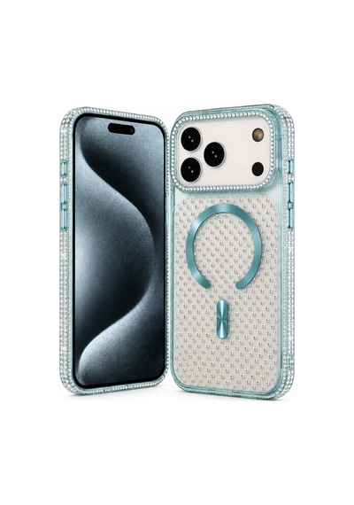 Nettech Apple iPhone 17 Pro Max Uyumlu Taşlı Seri Arka Koruma Kılıf - Beyaz