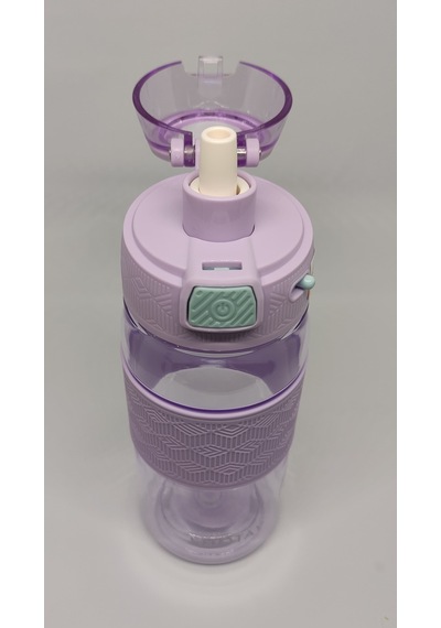 Shotay St-7202 600ml Tritan Mor Şeffaf Matara Taşıma Aparatlı Mor