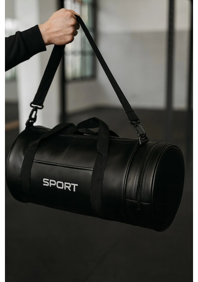 Suni Deri Unisex Askılı Silindir Spor Çantası Fitness Çantası Çok Renkli