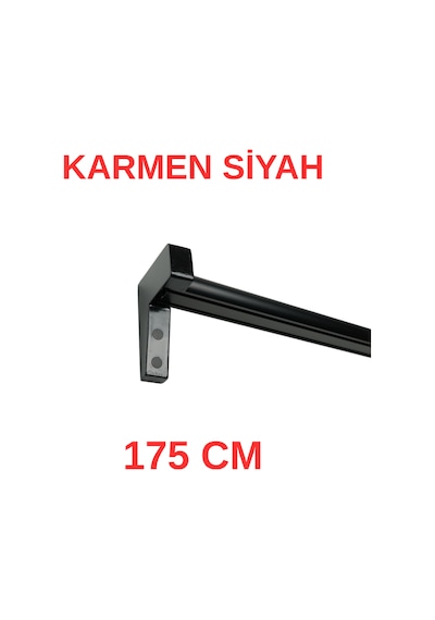 Karmen Ahşap Başlıklı İki Kanallı Dekoratif Ray Siyah 175 Cm Siyah