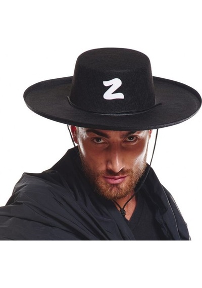 Z Logolu Yetişkin Boy Bağcıklı Zorro Şapkası "