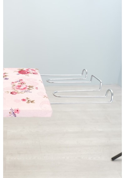 Mistik Home Rose Katlanır Dolaplı Ütü Masası Beyaz Gövde, Pembe Çiçek Desenli Beyaz/pembe