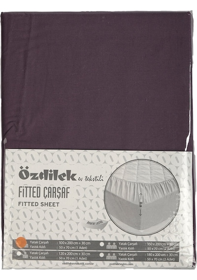 Özdilek Fitted Lastikli Tek Kişilik Çarşaf Seti 100x200 -mürdüm