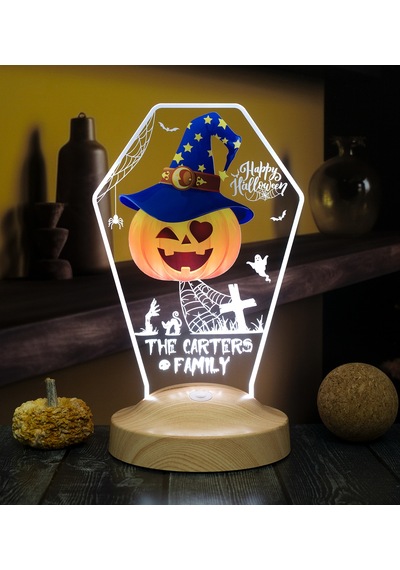 Halloween Şapkalı Bal Kabağı Cadılar Bayramı Hediyesi Led Lamba
