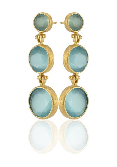 Kadir Jewellery 22 Ayar Altın Kaplama Vintage Küpe -el İşçiliği Ve Hipoalerjenik Küpe Açık Mavi 69594235