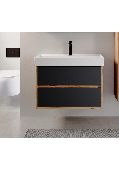 Denko Forever 80 Cm Antrasit Banyo Dolabı Alt Modül Lavabo Antrasit
