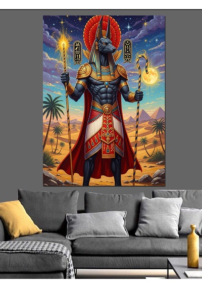 Anubis Dekoratif Kanvas - Mdf Ahşap Tablo