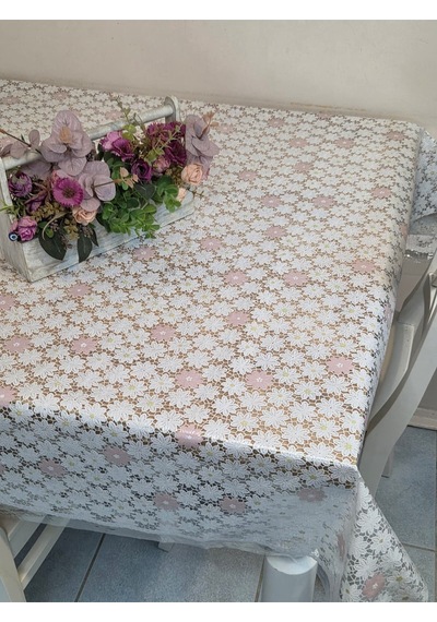 Ithal Pvc Muşamba - Desenli Silinebilir Masa Örtüsü 07nl62 Pembe