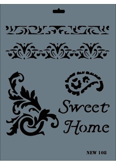 Rich New Seri N-108 Stencil 35X25 Cm