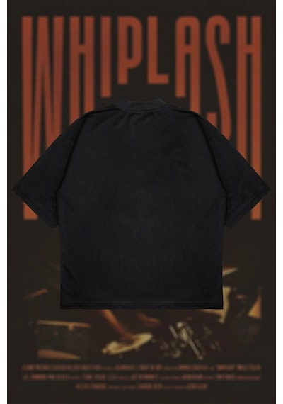 Tarzsokak Whiplash Tempo Baskılı Oversize Unisex Pamuklu Nefes Alan Kalın Kumaşlı Siyah