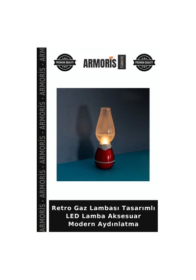 Retro Gaz Lambası Tasarımlı Led Lamba Aksesuar Modern Aydınlatma Çok Renkli