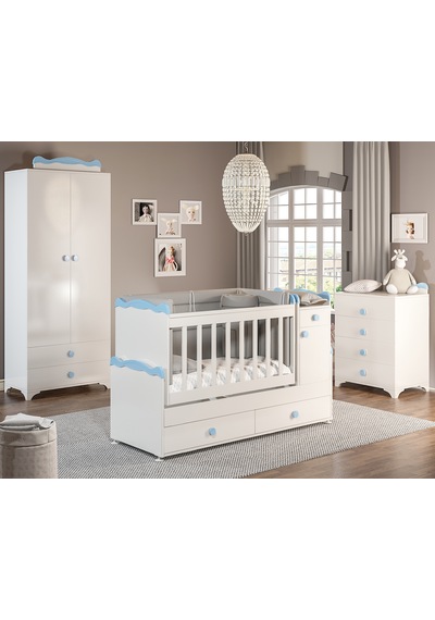 Patiko Sahra 970 2 Kapılı Bebek Odası Takımı Mavi