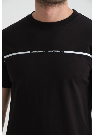 Shooter Sportwear Shooter Erkek T-shirt %100 Pamuk Nefes Alan Bisiklet Yaka Regular Fit Siyah Shooter Sportwear Shooter Erkek T-shirt %100 Pamuk Nefes Alan Bisiklet Yaka Regular Fit Siyah