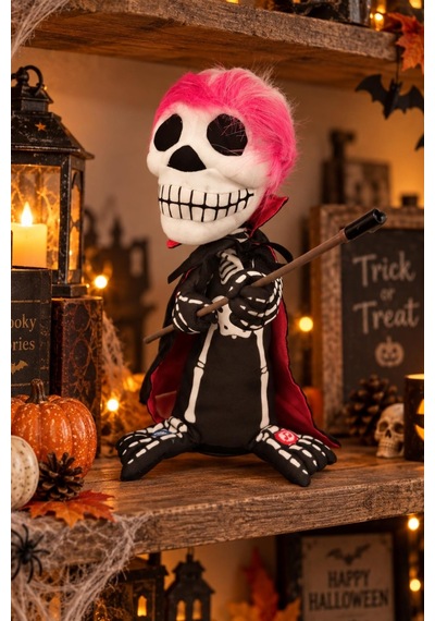 Cadılar Bayramı Hareketli Sesli Işıklı İskelet Figür 30 Cm Halloween Dekoratif Masa Süsü Tüm Yaşlar