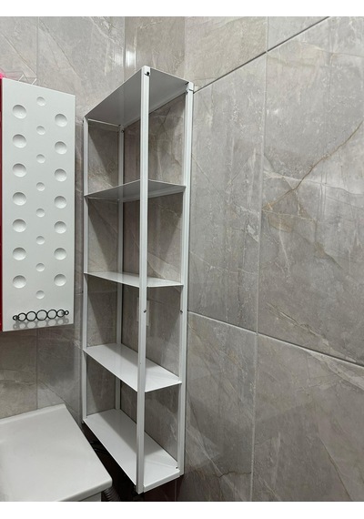 Firuze Metal Banyo, Mutfak Ve Antre Duvar Rafı Beyaz Beyaz