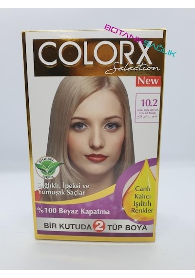 Colorx Bitkisel Saç Boyası Set - 10.2 Ekstra Küllü Açık Sarı