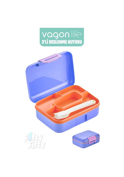Vagonlife 2 Li Beslenme Kutusu Seçtiğiniz Renkte 2 Adet Gönderilir Lila - Mavi
