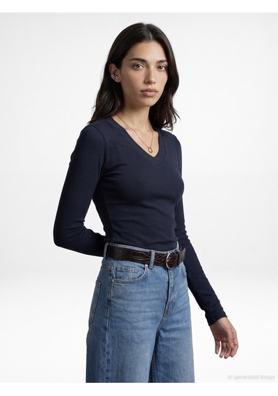 Dilvin 33286 Sıcak Tutan V Yaka Bra-free Top K.lacivert