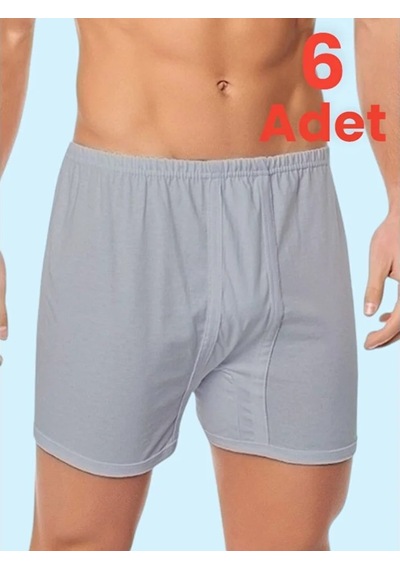 Tezzgelsin Erkek Rahat Kesim 6'lı Pamuklu Külot Boxer Gri