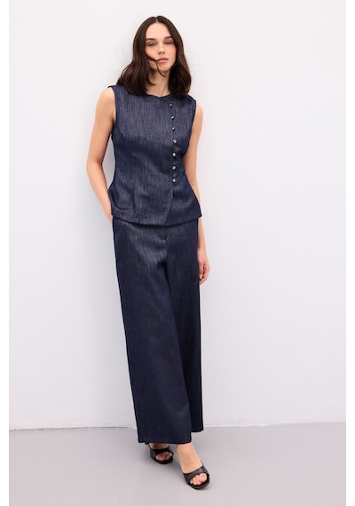 Sateen Livia Pantolon - Lacivert-136911 Lacivert