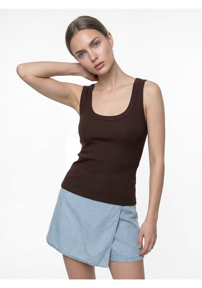 Loft 26yp69000235 Kahverengi Kadın Kolsuz T-shirt Lf2038440 Kahverengi