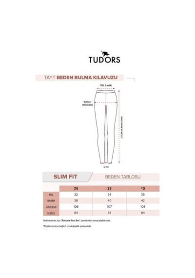 Tudors Kadın Modal Kumaş Slim Fit Dar Kesim Beli Lastikli İspanyol Paça Siyah Tayt-33649 siyah Tudors Kadın Modal Kumaş Slim Fit Dar Kesim Beli Lastikli İspanyol Paça Siyah Tayt-33649 siyah