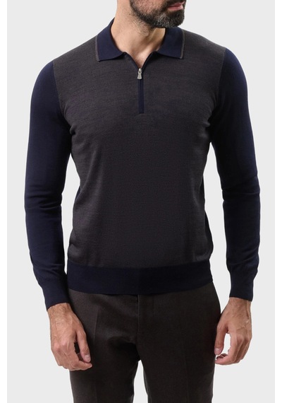 Gran Sasso Erkek Polo Yaka Kazak 43108 14713 598 Lacivert Lacivert