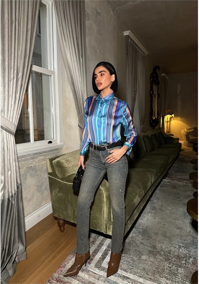 Meecy Çok Renkli Dikey Çizgili Premium Saten Gömlek - Retro Şık Tasarım Çok Renkli Çok Renkli Meecy Çok Renkli Dikey Çizgili Premium Saten Gömlek - Retro Şık Tasarım Çok Renkli Çok Renkli
