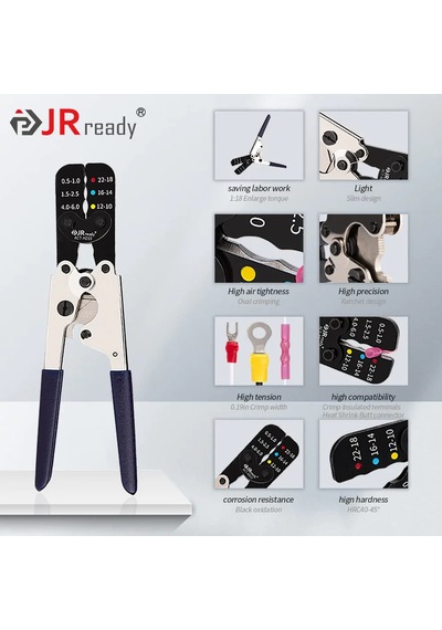 Jrready Act-ad10 Yalıtımlı Cırcırlı Terminal Sıkma Pensesi