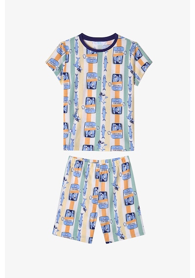 Penti Açık Turuncu Erkek Çocuk Sharkines Pamuklu 2'li Pijama Takımı