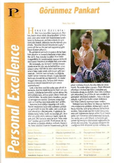 Personal Excellence - Yaşam Rotanızı Keşfedin - Görünmez Pankart - Retro Eski Basım Koleksiyon Şubat 2000 Yıl:1 Sayı:4
