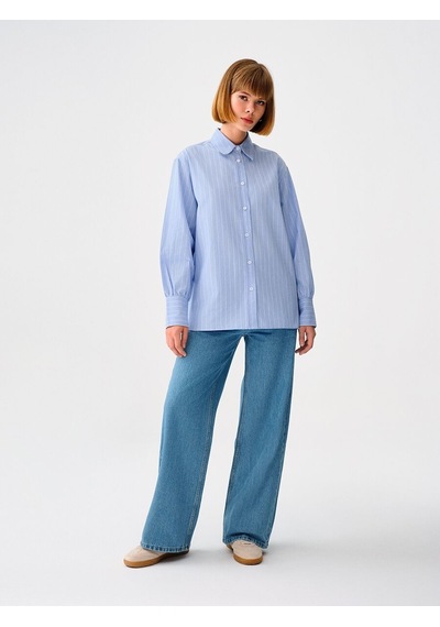 LOFT Loose Fit Kadın Gömlek U.kol Lf2037096 Q1.v1 Açık Mavi