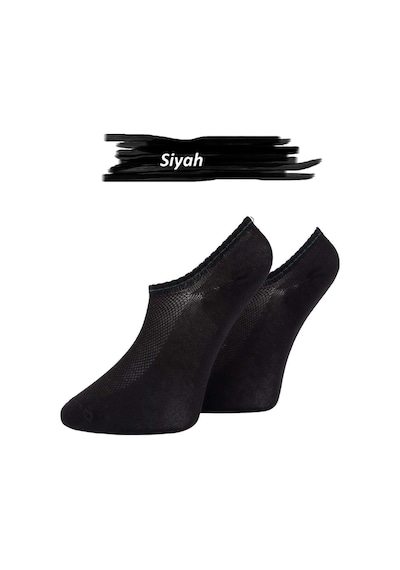 Jiber Erkek Bambu Likralı Sneaker Çorap 7051 - 12 Adet Siyah