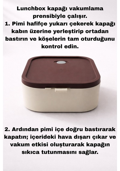 Tier - 2 Katlı Sızdırmaz Kapaklı Lunchbox 1000 Ml Krem
