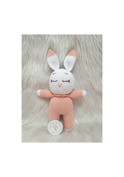 Amigurumi Organik Örgü Oyuncak Tombiş Tavşan Turuncu