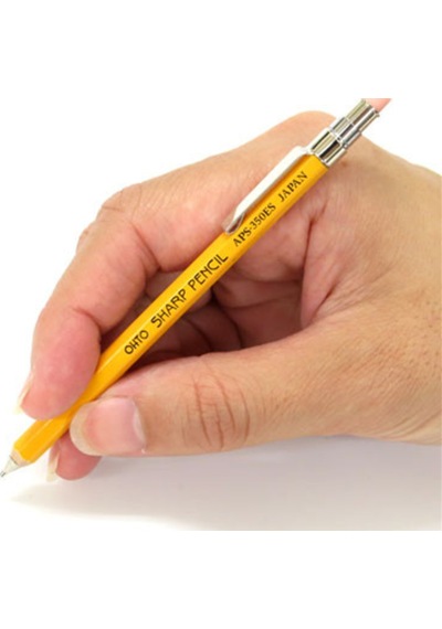 Ohto Wood Sharp Mini Mekanik Kurşun Kalem 0.5mm Sarı Aps-350es