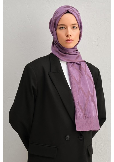 Armine Lyocell Naia Zikzak Desen Şal 1113-28 Mor