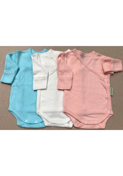 Özdemirli Bebe Özdemirlitekstil Bebelino Çıtçıtlı Badi Kruvaze (3'Lü Paket) (456566669) Çok Renkli