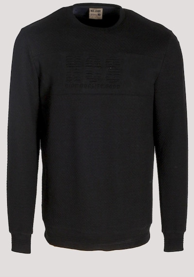 Erkek Sweatshirt Siyah Kabartma Baskılı Bisiklet Yaka Logo Detay Cotonel Kumaş Sweat Ncs Jeans 1614-siyah Siyah