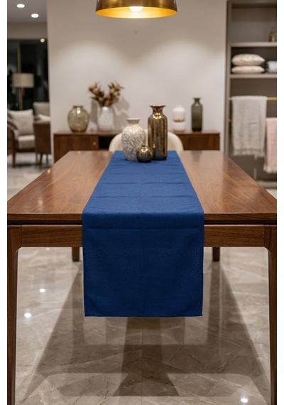 Dekoratif Bohem Runner - Yemek Masası Ve Salon Konsol Örtüsü 50x150 Cm Lacivert
