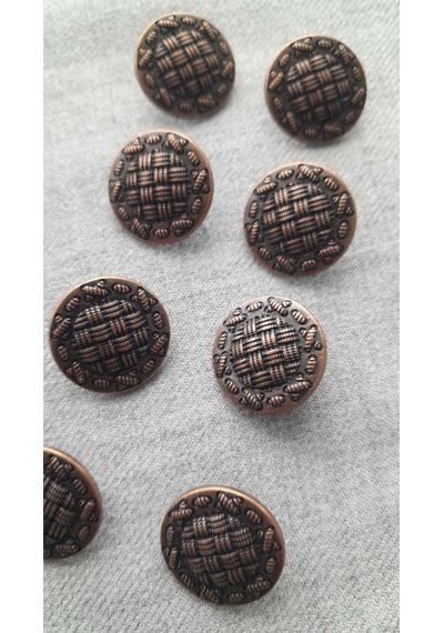 Antık Bakır Metal Düğme 23 Mm 6 Adet